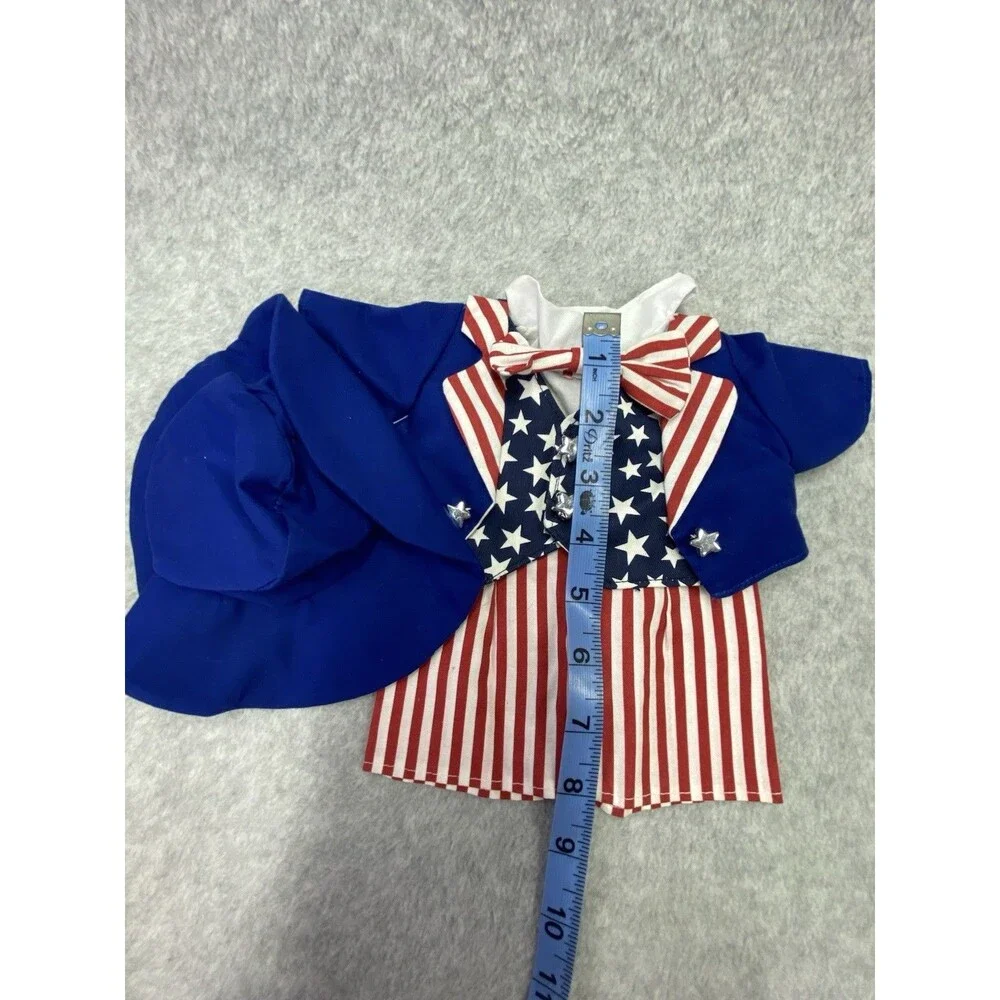 Unbranded Uncle Sam Doll Outfit Costume Blue Red White Good Patriotic Stars - Picture 8 of 9